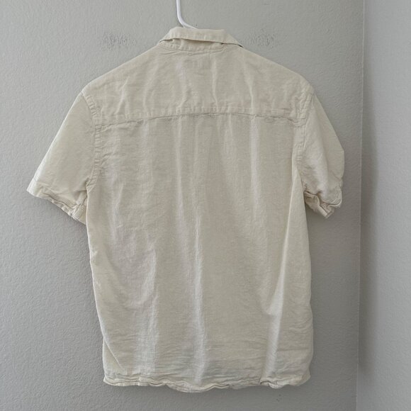 Zara Men Retro Inspired Crochet Knit Button Up Shirt Short Sleeve Cotton Blend M - Picture 3 of 16